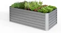 ok-Living Hochbeet Kräuterbeet Gemüsebeet rechteckig 180x90x60cm (LxBxH) Silber Pflanzkasten Frühbeet Aufzucht Beet Garten - Thumbnail 1