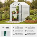 tectake® Gewächshaus mit UV-beständiger PE-Gitterfolie und 4 Metallablagegittern, 186 x 120 x 190 cm, Anzucht Gewächshaus für Tomaten & Pflanzen, Foliengewächshaus schützt vor Kälte, Regen und Frost - Thumbnail 3