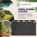 Casaria® Blumenkasten 4 Innentöpfe Polyrattan Herausnehmbar Wasserablauf Outdoor Rechteckig Pflanzkasten Blumentopf Hochbeet Pflanzkübel Schwarz - Thumbnail 3