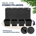 Casaria® Blumenkasten 4 Innentöpfe Polyrattan Herausnehmbar Wasserablauf Outdoor Rechteckig Pflanzkasten Blumentopf Hochbeet Pflanzkübel Schwarz - Thumbnail 4