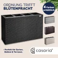 Casaria® Blumenkasten 4 Innentöpfe Polyrattan Herausnehmbar Wasserablauf Outdoor Rechteckig Pflanzkasten Blumentopf Hochbeet Pflanzkübel Schwarz - Thumbnail 6