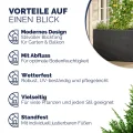 Casaria® Blumenkasten 4 Innentöpfe Polyrattan Herausnehmbar Wasserablauf Outdoor Rechteckig Pflanzkasten Blumentopf Hochbeet Pflanzkübel Schwarz - Thumbnail 7