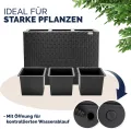 Casaria® Blumenkasten 3 Innentöpfe Polyrattan Herausnehmbar Wasserablauf Outdoor Rechteckig Pflanzkasten Blumentopf Hochbeet Pflanzkübel Schwarz - Thumbnail 5