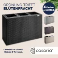 Casaria® Blumenkasten 3 Innentöpfe Polyrattan Herausnehmbar Wasserablauf Outdoor Rechteckig Pflanzkasten Blumentopf Hochbeet Pflanzkübel Schwarz - Thumbnail 7