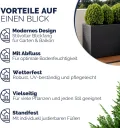 Casaria® Blumenkasten 3 Innentöpfe Polyrattan Herausnehmbar Wasserablauf Outdoor Rechteckig Pflanzkasten Blumentopf Hochbeet Pflanzkübel Schwarz - Thumbnail 8
