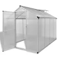 vidaXL Verstärktes Aluminium-Gewächshaus mit Bodenrahmen, Pflanzen, Gemüse, Anzuchthaus, Gartenarbeit, Outdoor-Struktur, UV-beständig, isolierter Hof, 97,1 m² - Thumbnail 2