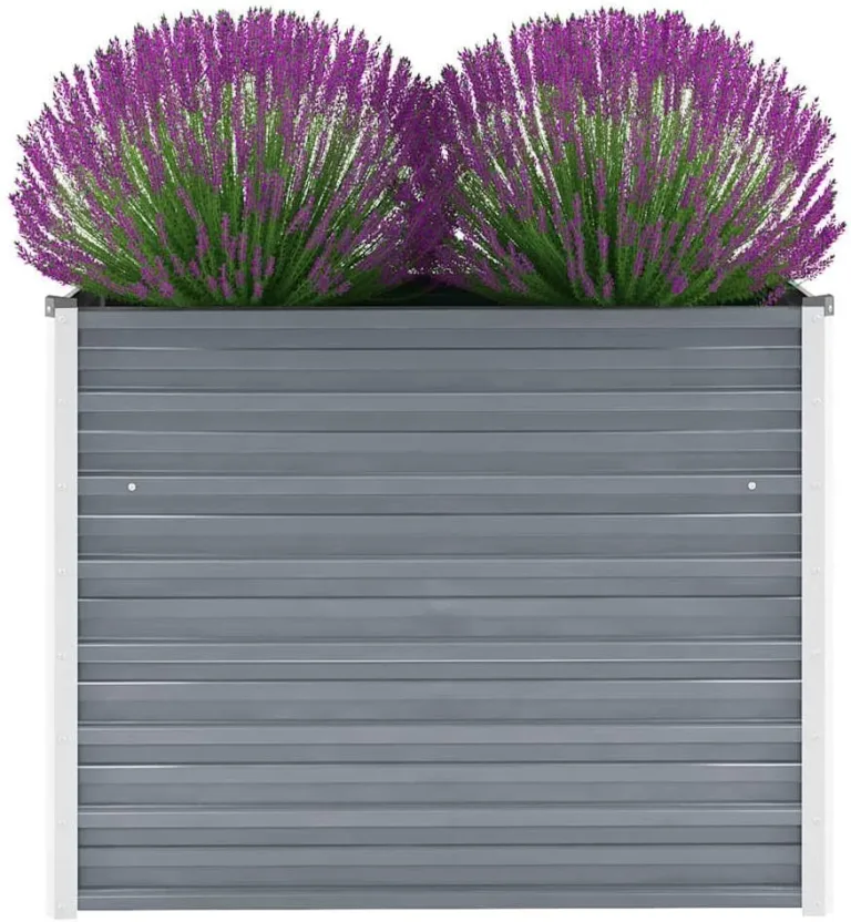 vidaXL Hochbeet Verzinkter Stahl 100x40x77cm Grau Gartenbeet Frühbeet Garten – Bild 3