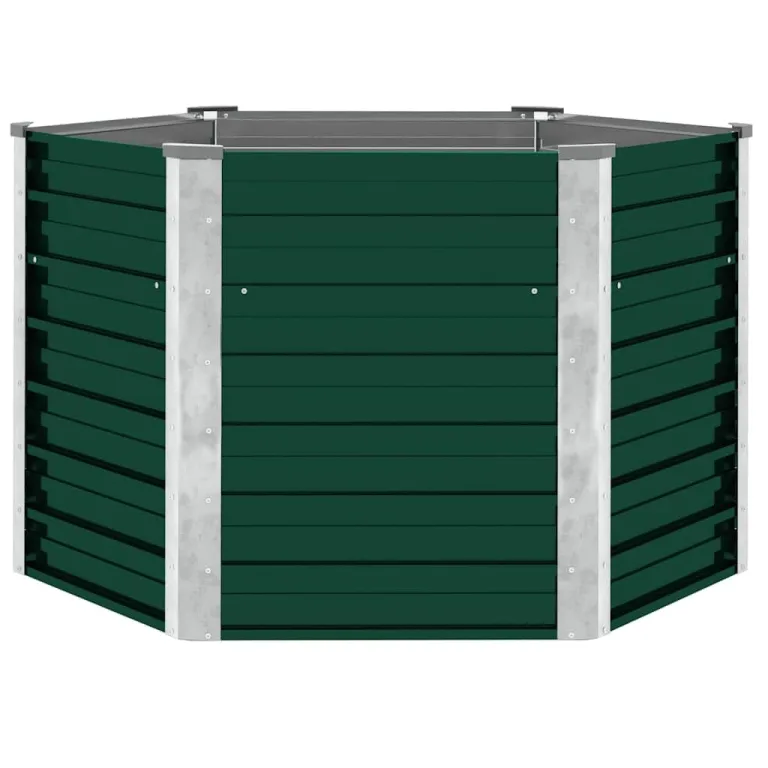 vidaXL Hochbeet Verzinkter Stahl 129x129x77cm Grün Gartenbeet Frühbeet Garten – Bild 8