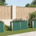 vidaXL Hochbeet Stahl 160x40x77cm Grün Pflanzkasten Blumenkasten Gemüsebeet - Thumbnail 2