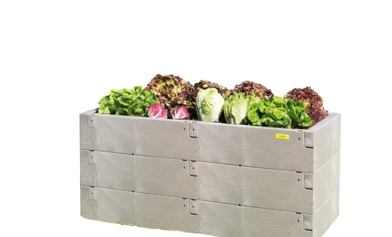 JUWEL Hochbeet Timber XXL (inkl. Thermohauben, Kräuterbeet in Holzoptik, Beetsystem mit hoher Wärmeisolierung, Maße 190x60, Hauben abnehmbar) 20823 – Bild 5