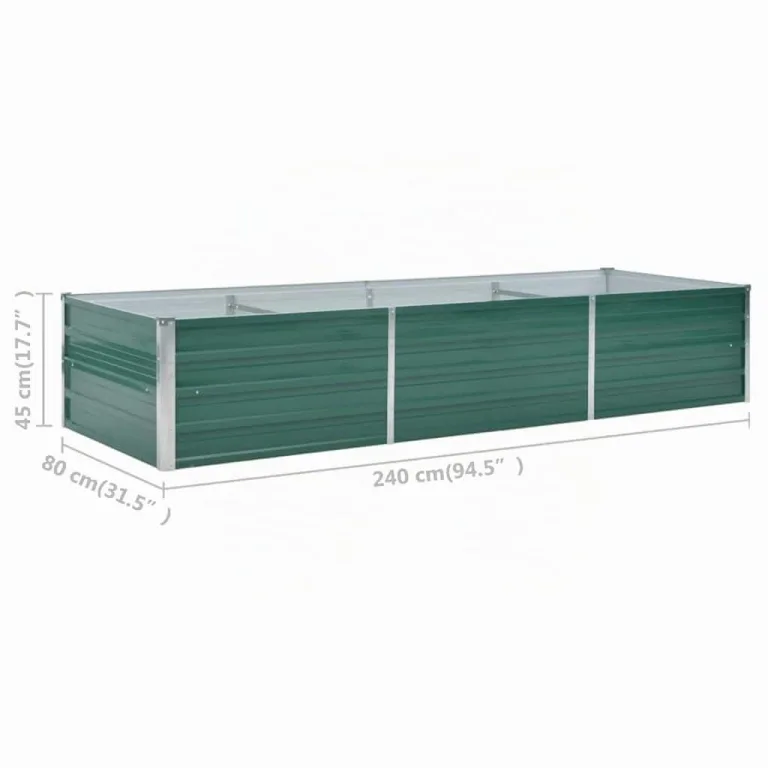 vidaXL Hochbeet Verzinkter Stahl 240x80x45 cm Grün Gartenbeet Pflanzbeet – Bild 3