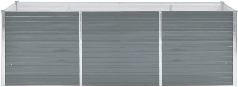 vidaXL Hochbeet Verzinkter Stahl 240x80x77 cm Grau Gartenbeet Pflanzbeet – Bild 8