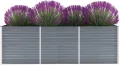 vidaXL Hochbeet Verzinkter Stahl 240x80x77 cm Grau Gartenbeet Pflanzbeet - Thumbnail 3
