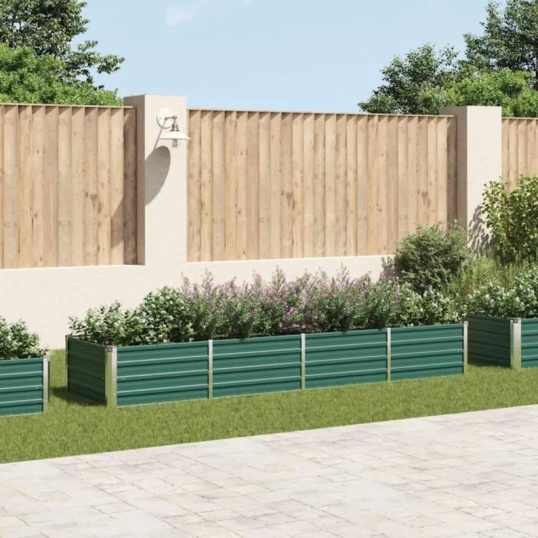 vidaXL Hochbeet Verzinkter Stahl 320x80x45 cm Grün Gartenbeet Pflanzbeet – Bild 2