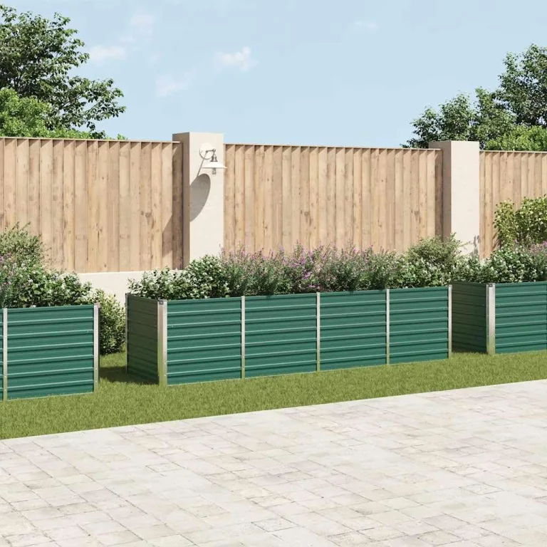 vidaXL Hochbeet Verzinkter Stahl 320x80x77 cm Grün Gartenbeet Pflanzbeet – Bild 3