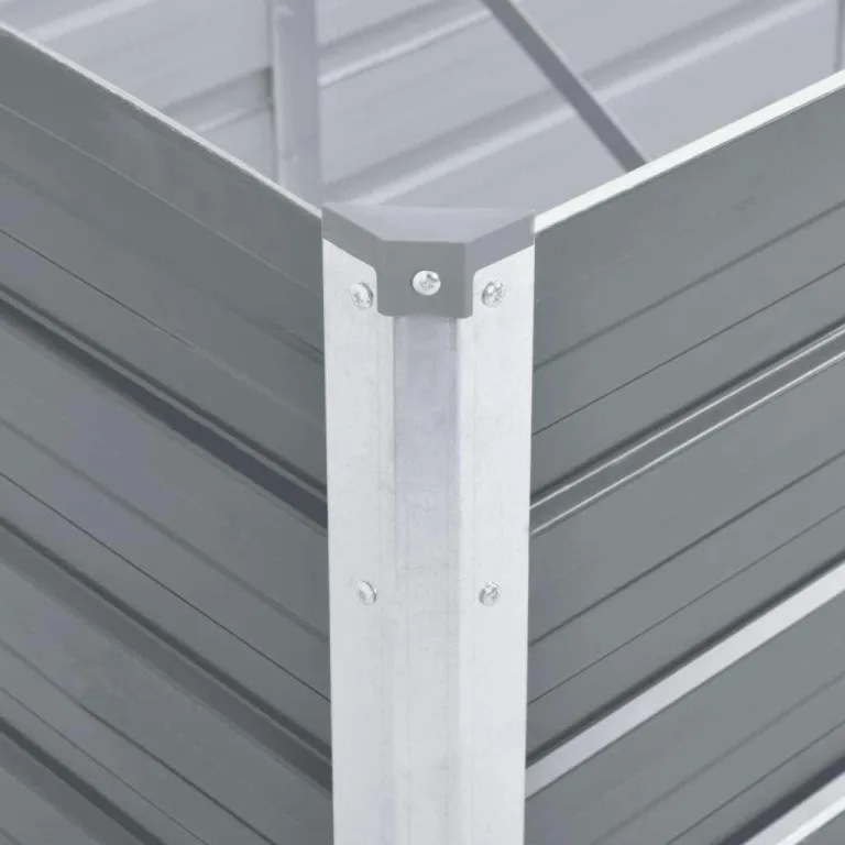 vidaXL Hochbeet Verzinkter Stahl 240x80x45 cm Grau Gartenbeet Pflanzbeet – Bild 7