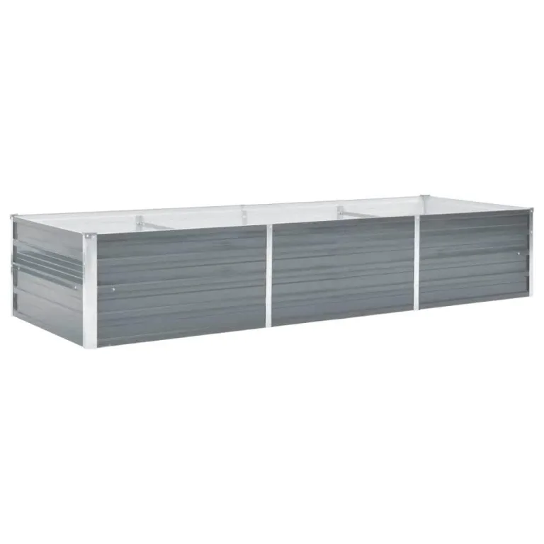 vidaXL Hochbeet Verzinkter Stahl 240x80x45 cm Grau Gartenbeet Pflanzbeet – Bild 1
