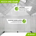 BRAST Gewächshaus Aluminium mit Fundament | 42 Modelle | 130x190x195cm - 490x250x235cm | TÜV geprüft | 6mm Hohlkammerplatten | rostfrei wetterfest temperaturbeständig | 310x250x205cm Silber - Thumbnail 7