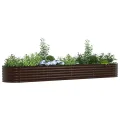 vidaXL Hochbeet Stahl Grau 160x80x81 cm Gemüsebeet Pflanzbeet Frühbeet Garten - Thumbnail 8