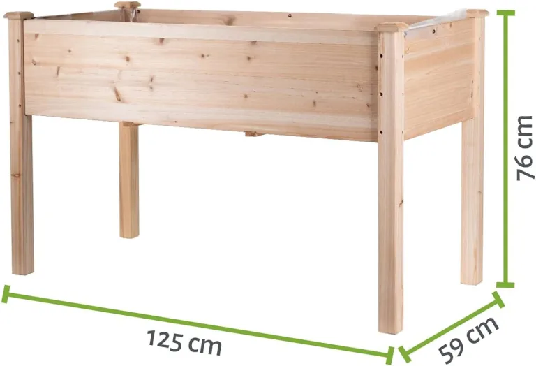 empasa Hochbeet 'Raise 1 XL' aus Holz Gemüsebeet inkl. wasserdichter Folie, Pflanzenkasten für Gemüse und Kräuter im Garten, auf Terrasse oder Balkon, Füllvolumen ca. 140 Liter – Bild 2