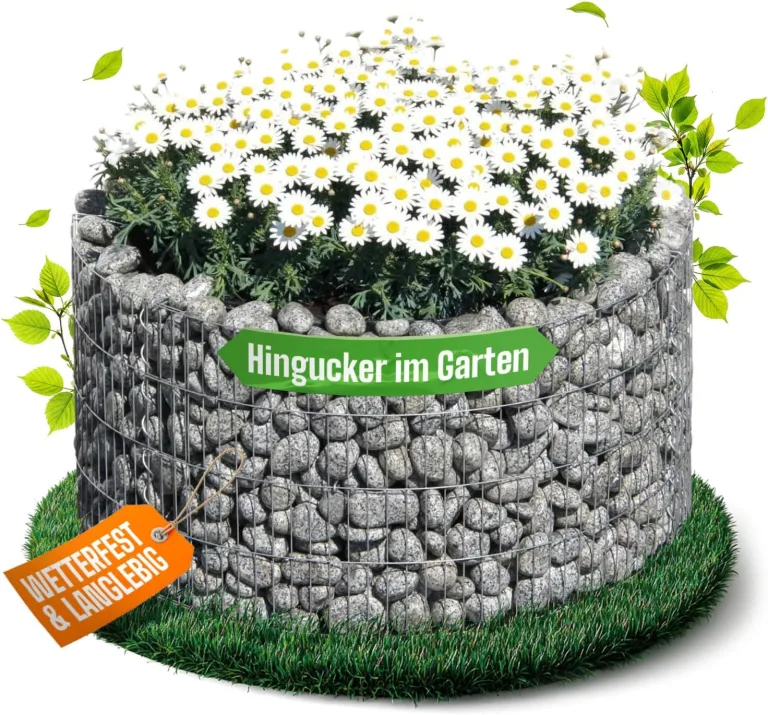 bellissa - Gabionen-Hochbeet rund Durchmesser 146cm außen 126cm innen, Höhe 80 cm - Feinmaschige Gabionenkörbe befüllbar - Witterungsbeständiges Gabionen-Hochbeet - DIY-Bausatz inkl. Trennfolie (L) – Bild 7