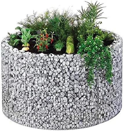 bellissa - Gabionen-Hochbeet rund Durchmesser 146cm außen 126cm innen, Höhe 80 cm - Feinmaschige Gabionenkörbe befüllbar - Witterungsbeständiges Gabionen-Hochbeet - DIY-Bausatz inkl. Trennfolie (L) – Bild 1