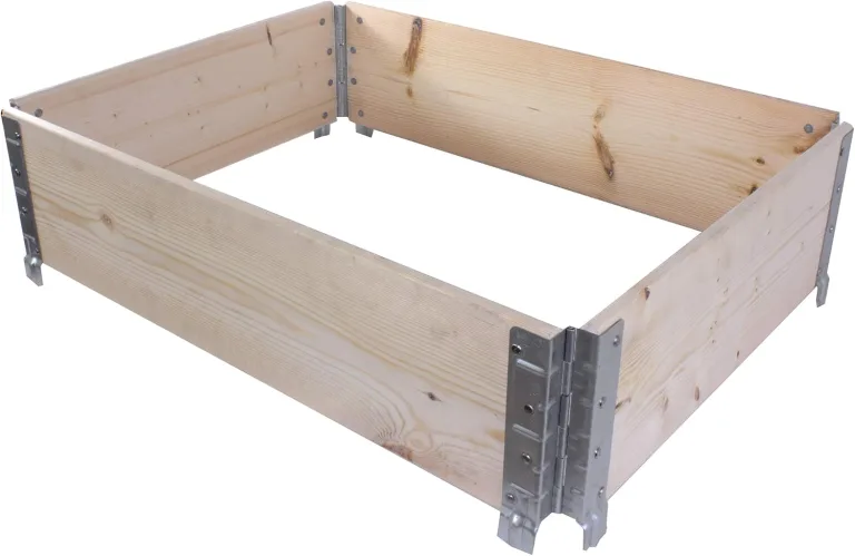 BigDean Palettenrahmen für Hochbeet 80 x 60 x 20 cm = halbe Europalette - Holzrahmen faltbar, steckbar & stapelbar - ideal für Pflanzen, Blumen, Obst, Gemüse & Kräuter – Bild 1