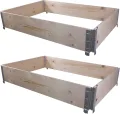 BigDean Hochbeet Paletten Rahmen faltbar 120 x 80 x 19,5 cm LxBxH Gartenbeet Frühbeet Kräutergarten Blumenbeet Pflanzengarten Komposter Natur Naturbelassen Kammergetrocknet Aufsatzrahmen Stecksystem - Thumbnail 7