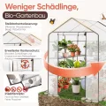 Sekey Gewächshaus 200x145x145 cm, Foliengewächshaus Stabil, Gewächshaus Balkon mit 10 Regalböden für optimales Pflanzenwachstum, Weiß, XXL - Thumbnail 5