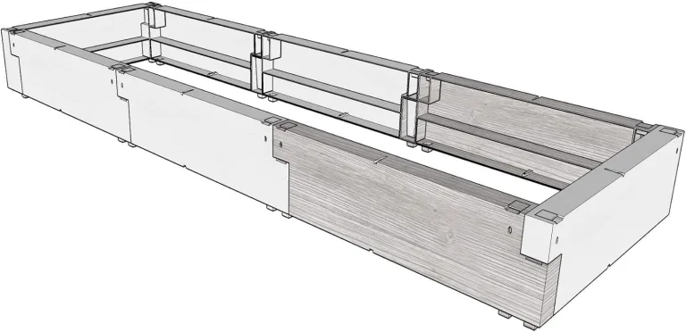 JUWEL Hochbeet Timber Erweiterungs-Set (2 Bausteine in Holzoptik, Vergrößern den Füllinhalt um 60 Liter, Beetsystem mit hoher Wärmeisolierung, Maße 60 cm, Höhe 20 cm, Gemüsebeet) 20477 – Bild 2