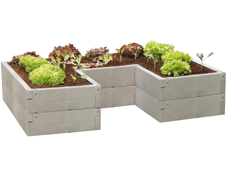 JUWEL Hochbeet Timber Erweiterungs-Set (2 Bausteine in Holzoptik, Vergrößern den Füllinhalt um 60 Liter, Beetsystem mit hoher Wärmeisolierung, Maße 60 cm, Höhe 20 cm, Gemüsebeet) 20477 – Bild 3