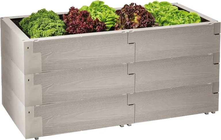 JUWEL Hochbeet Timber Erweiterungs-Set (2 Bausteine in Holzoptik, Vergrößern den Füllinhalt um 60 Liter, Beetsystem mit hoher Wärmeisolierung, Maße 60 cm, Höhe 20 cm, Gemüsebeet) 20477 – Bild 8