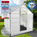 BRAST Gewächshaus Aluminium mit Fundament | 42 Modelle | 130x190x195cm - 490x250x235cm | TÜV geprüft | 6mm Hohlkammerplatten | rostfrei wetterfest temperaturbeständig | 250x190x195cm Silber - Thumbnail 3