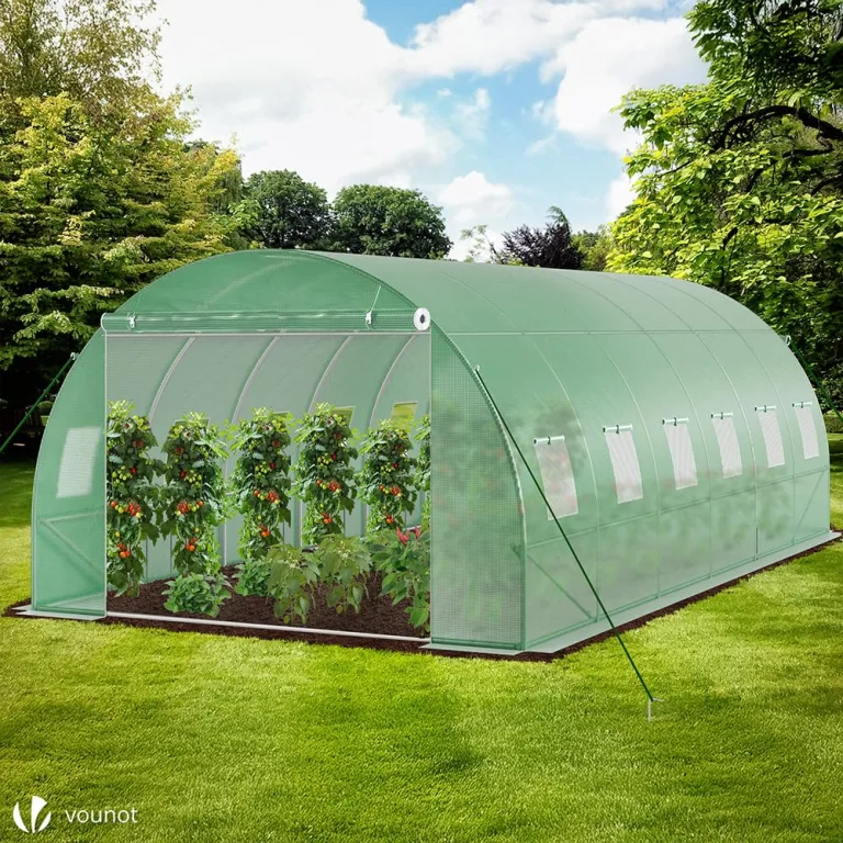 VOUNOT® Gewächshaus Foliengewächshaus Winterfest Tomatenhaus Folientunnel, 6x3x2m 18m² – Bild 2