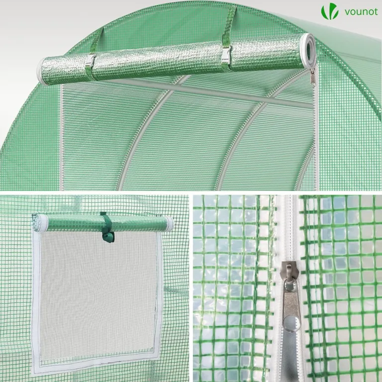 VOUNOT® Gewächshaus Foliengewächshaus Winterfest Tomatenhaus Folientunnel, 6x3x2m 18m² – Bild 6
