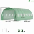 VOUNOT® Gewächshaus Foliengewächshaus Winterfest Tomatenhaus Folientunnel, 6x3x2m 18m² - Thumbnail 5