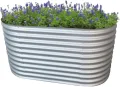RS Trade Hochbeet Metall Rimini XL, 200×100×82 cm, Garten- & Gemüsehochbeet aus Stahl-Wellblech mit Zink-Aluminium, oval, bodenlos, rostfrei & witterungsbeständig - Thumbnail 1