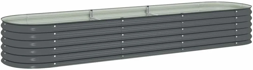 vidaXL Hochbeet Stahl Grau 320x80x44 cm Gemüsebeet Pflanzbeet Frühbeet Garten - Bild 1