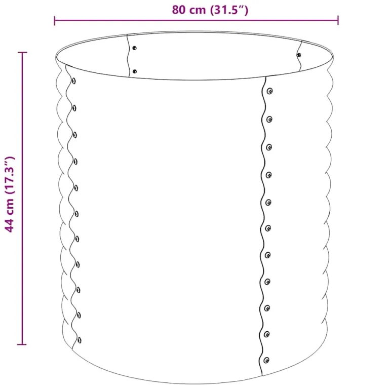 vidaXL Hochbeet Stahl Silbern 80x80x81 cm Gemüsebeet Pflanzbeet Pflanzkasten – Bild 3