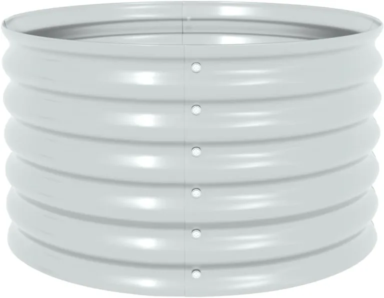 vidaXL Hochbeet, 80 x 80 x 44 cm, verzinkter Stahl, silberfarben, Blumenkasten – Bild 6