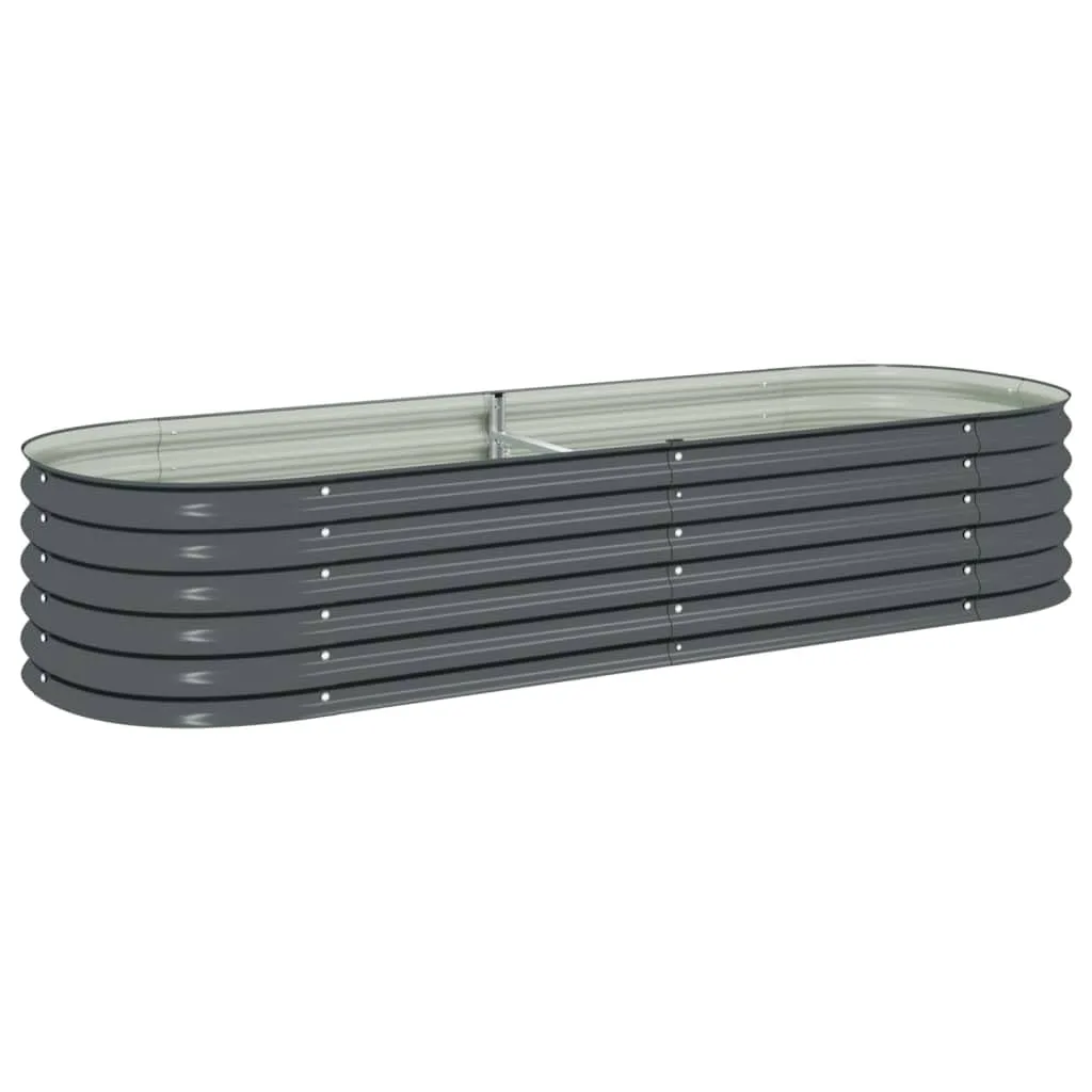 vidaXL Hochbeet Stahl Grau 240x80x44 cm Gemüsebeet Pflanzbeet Frühbeet Garten - Bild 1