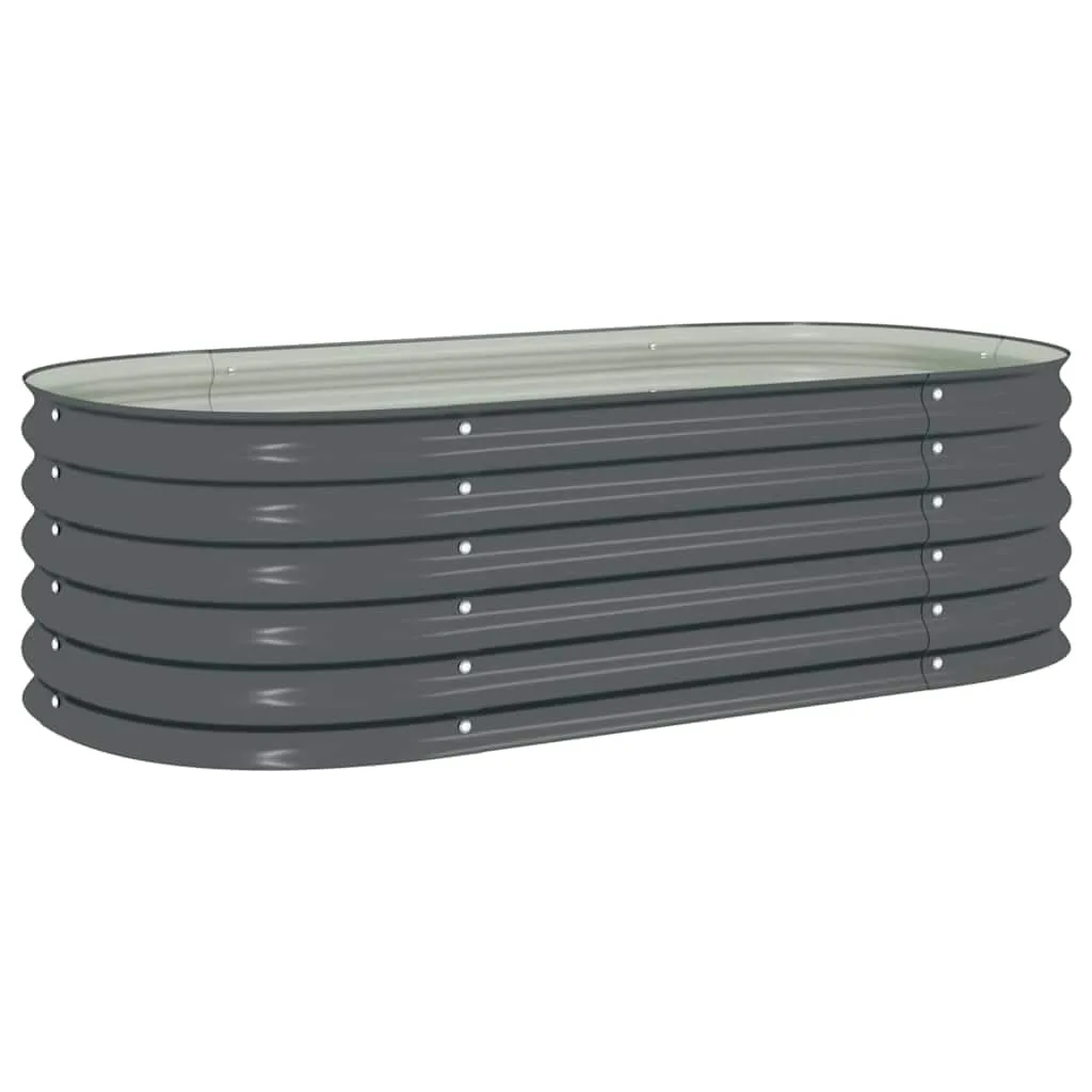 vidaXL Hochbeet Stahl Grau 160x80x44 cm Gemüsebeet Pflanzbeet Frühbeet Garten - Bild 1