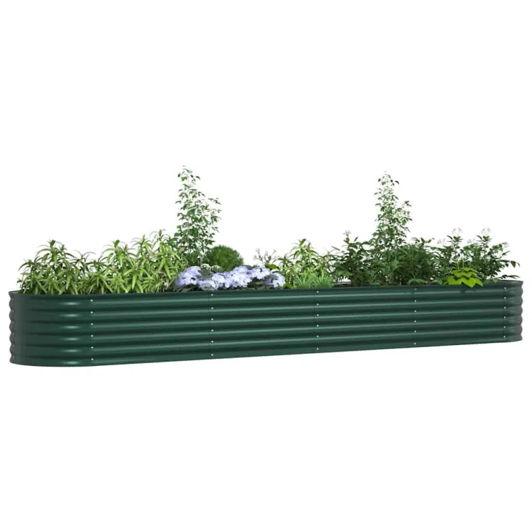 vidaXL Hochbeet Stahl Grau 160x80x44 cm Gemüsebeet Pflanzbeet Frühbeet Garten – Bild 9