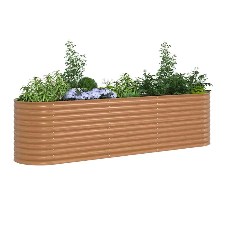 vidaXL Hochbeet Stahl Grau 160x80x44 cm Gemüsebeet Pflanzbeet Frühbeet Garten – Bild 10