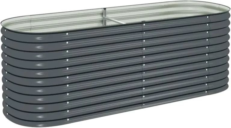 vidaXL Hochbeet Stahl Grau 240x80x81 cm Gemüsebeet Pflanzbeet Frühbeet Garten