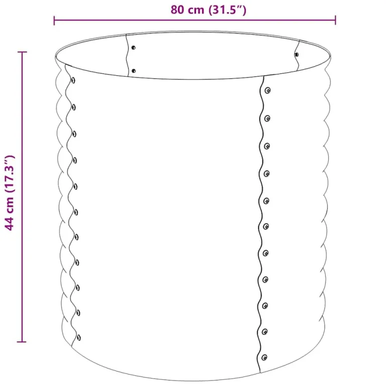 vidaXL Hochbeet Stahl Grau 80x80x81 cm Gemüsebeet Pflanzbeet Frühbeet Garten – Bild 7