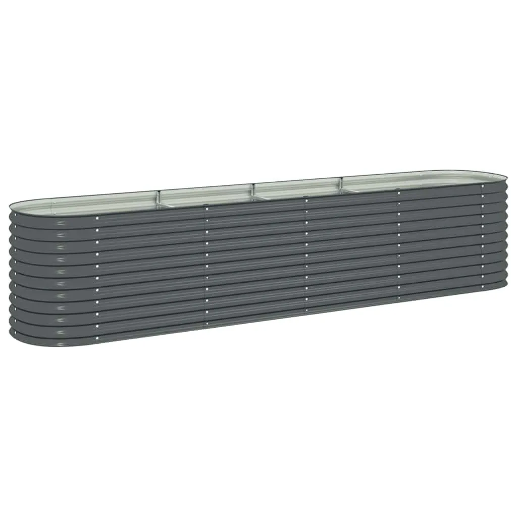 vidaXL Hochbeet Stahl Grau 400x80x81 cm Gemüsebeet Pflanzbeet Frühbeet Garten - Bild 1