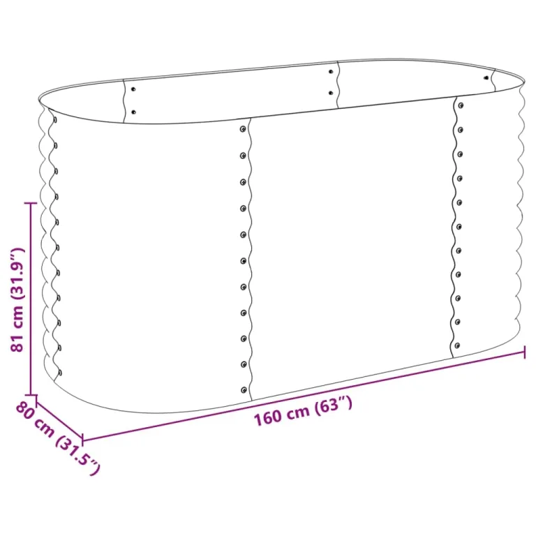vidaXL Hochbeet Stahl Silbern 160x80x81 cm Gemüsebeet Pflanzbeet Pflanzkasten – Bild 8