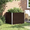 Hochbeet 100x100x77 cm aus verzinktem Stahl braunes Metall Pflanzkübel für Balkon Garten mit offenem Boden Modernes Design Robust & langlebig für Outdoor Küche Flur - Thumbnail 3