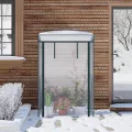 WOLTU Foliengewächshaus Tomatengewächshaus, PE-reissfeste, wasserdichte Plane mit Rolltor, für Garten, Terrasse, Hinterhof, 100x50x150/136cm, transparent - Thumbnail 7